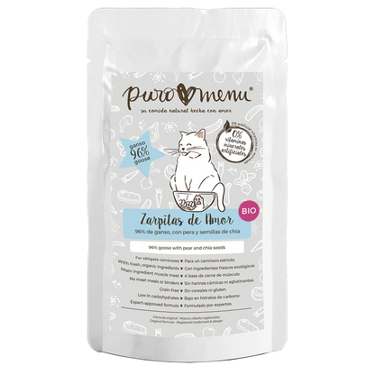 Puro Menú BIO Zarpitas de Amor Comida Húmeda de Ganso para Gatos PURO MENÚ Mascotas-Ávila
