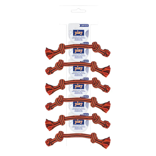 Ristra Cuerda Dental Bicolor 30 cm-105 g Naranja NAYECO Mascotas-Ávila