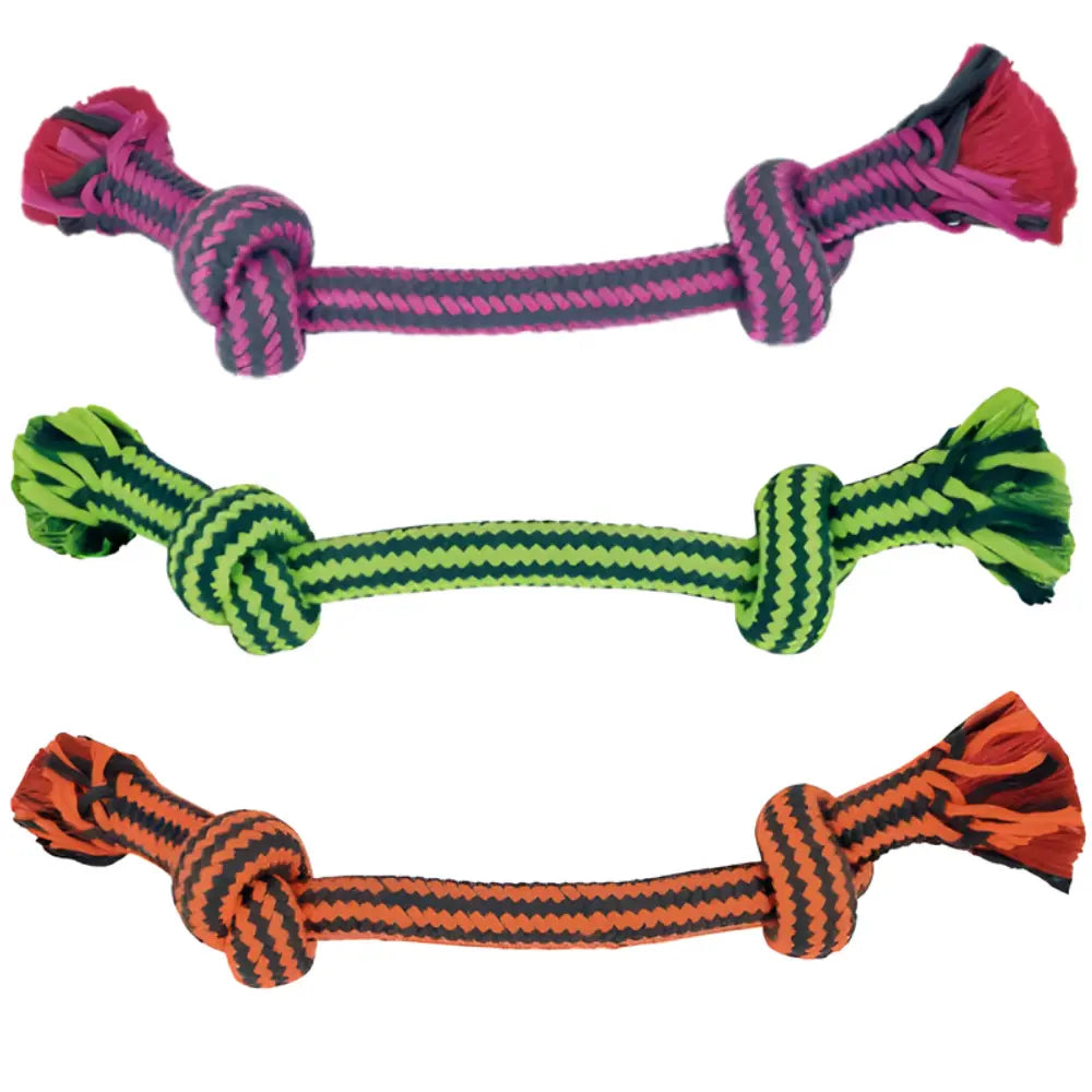 Ristra Cuerda Dental Bicolor 30 cm-105 g Rosa NAYECO Mascotas-Ávila