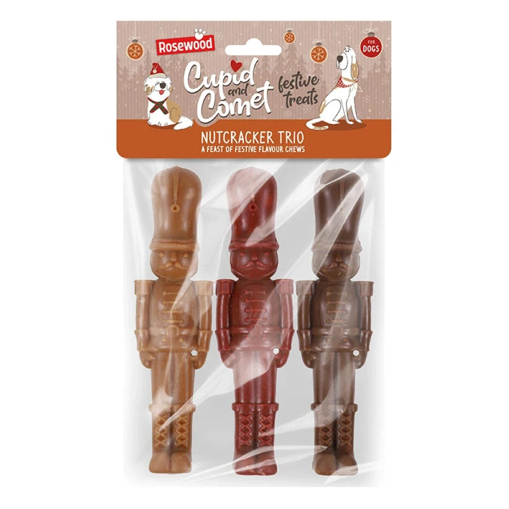 Rosewood Nutcracker Trio Snack Natural para Perros 3x45g ROSEWOOD Mascotas-Ávila