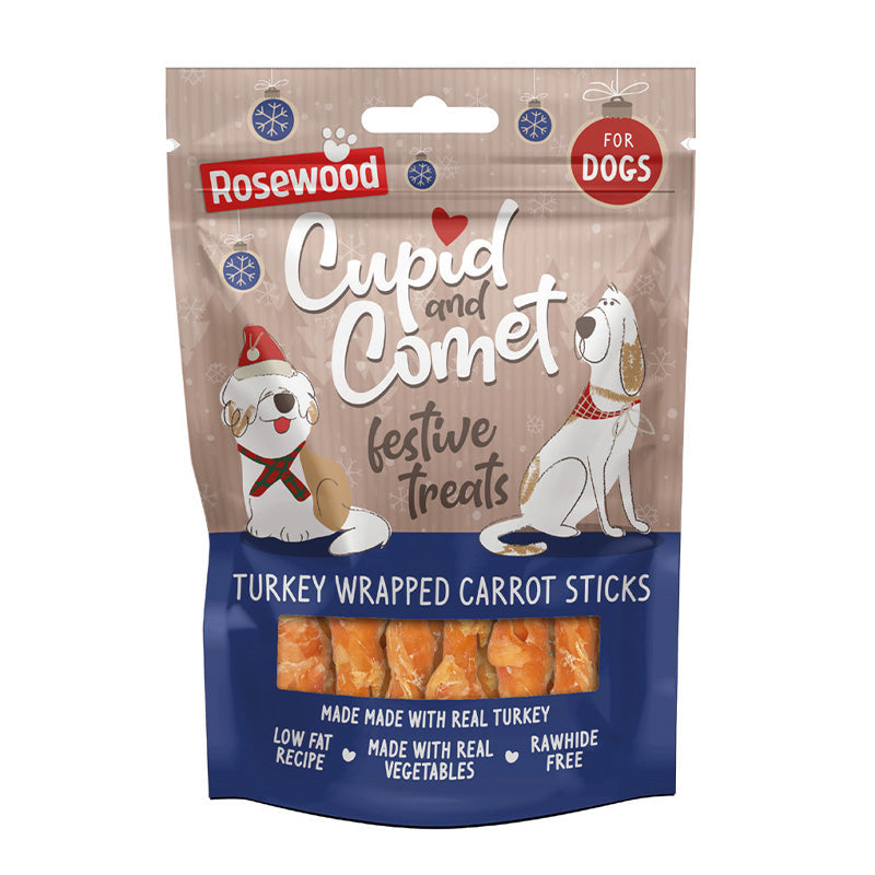 Rosewood Snack Dog Navidad Zanahoria Twists con Pavo 100 g ROSEWOOD Mascotas-Ávila