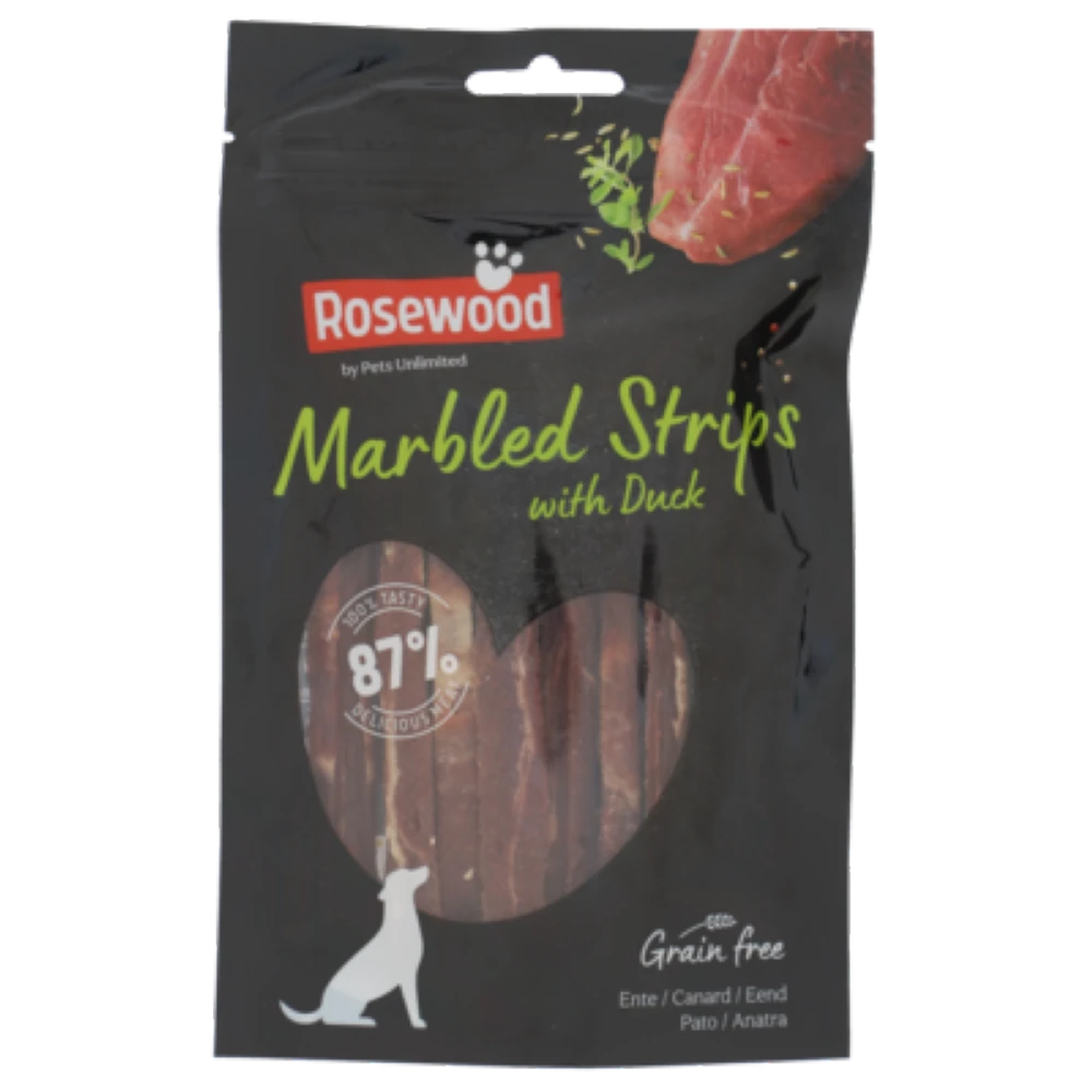 Rosewood Snack Marbled Strips de Pato para Perros ROSEWOOD Mascotas-Ávila