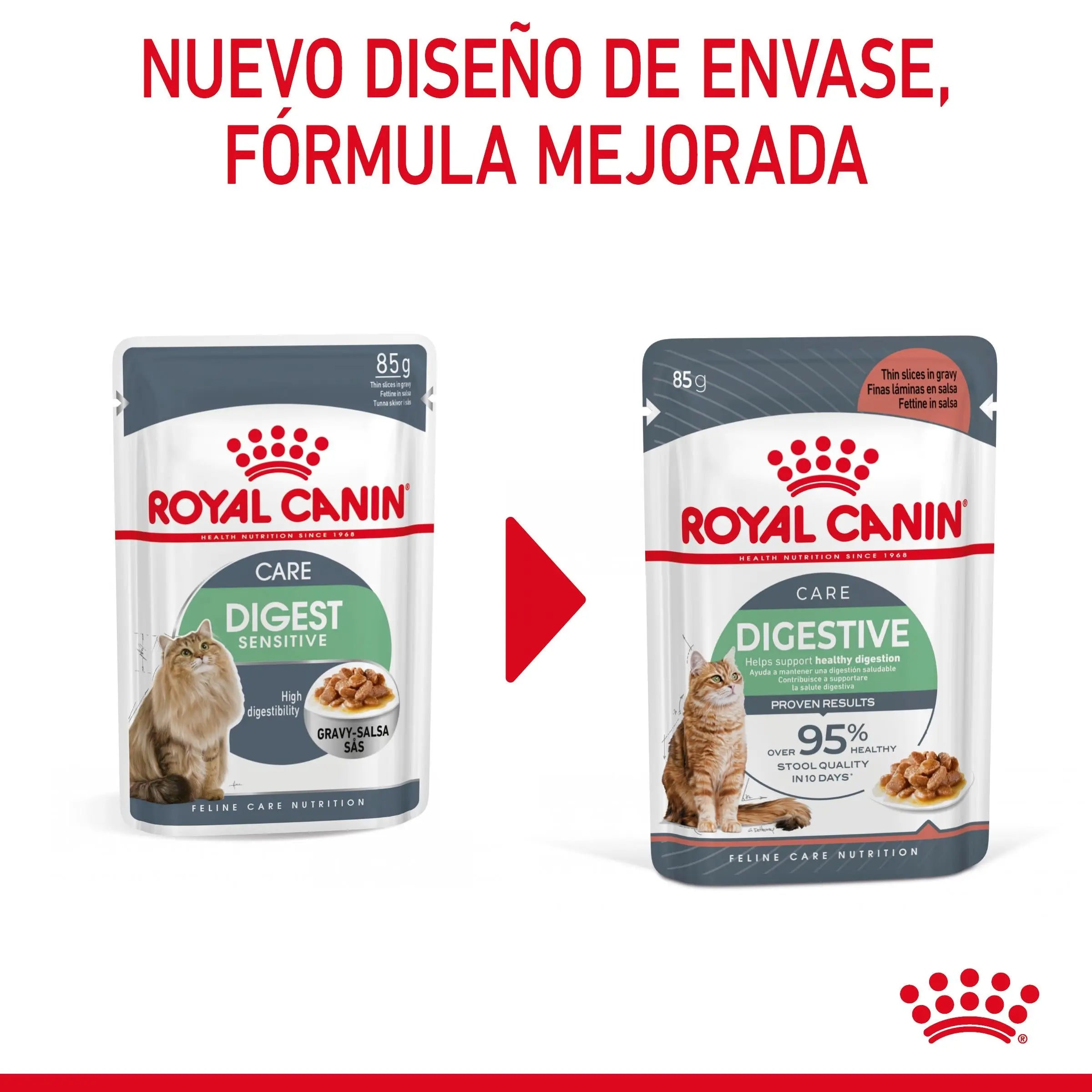 Royal Canin Digestive Care Finas Láminas en Salsa 85 g Húmedo para Gatos ROYAL CANIN Mascotas-Ávila