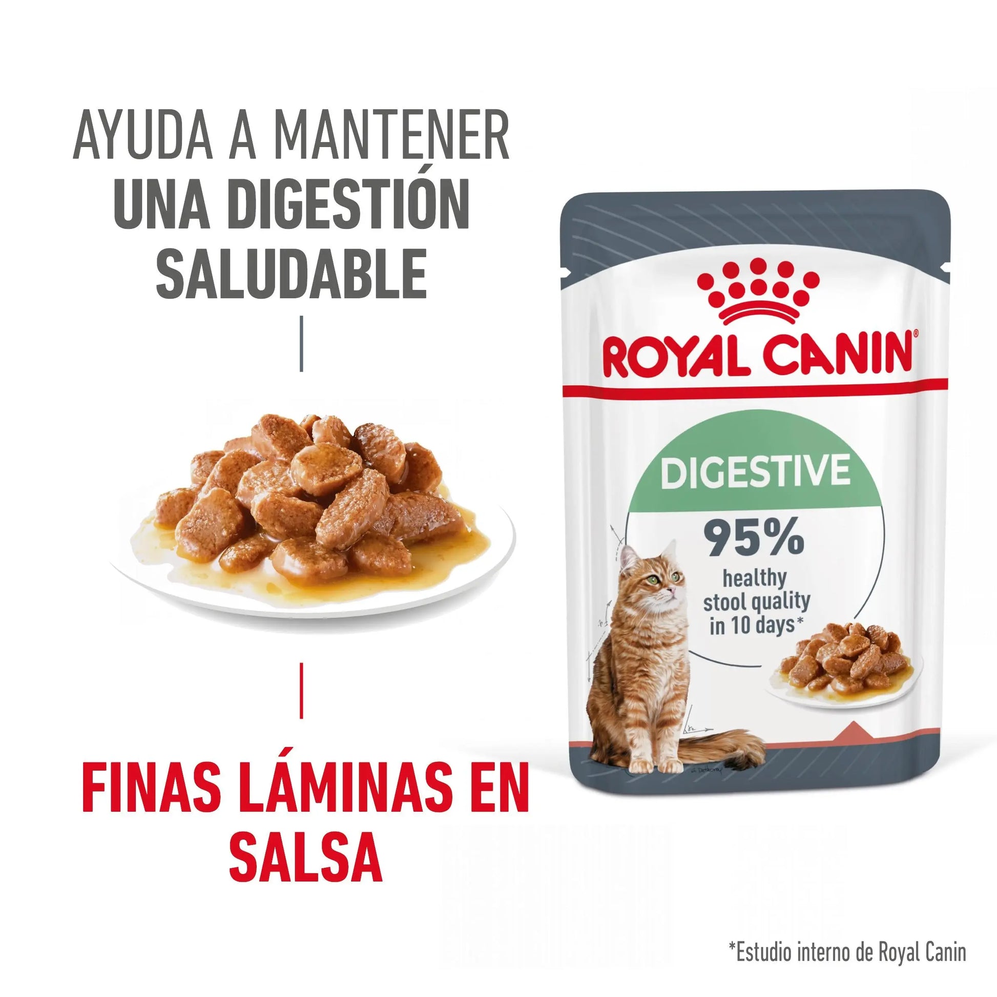Royal Canin Digestive Care Finas Láminas en Salsa 85 g Húmedo para Gatos ROYAL CANIN Mascotas-Ávila