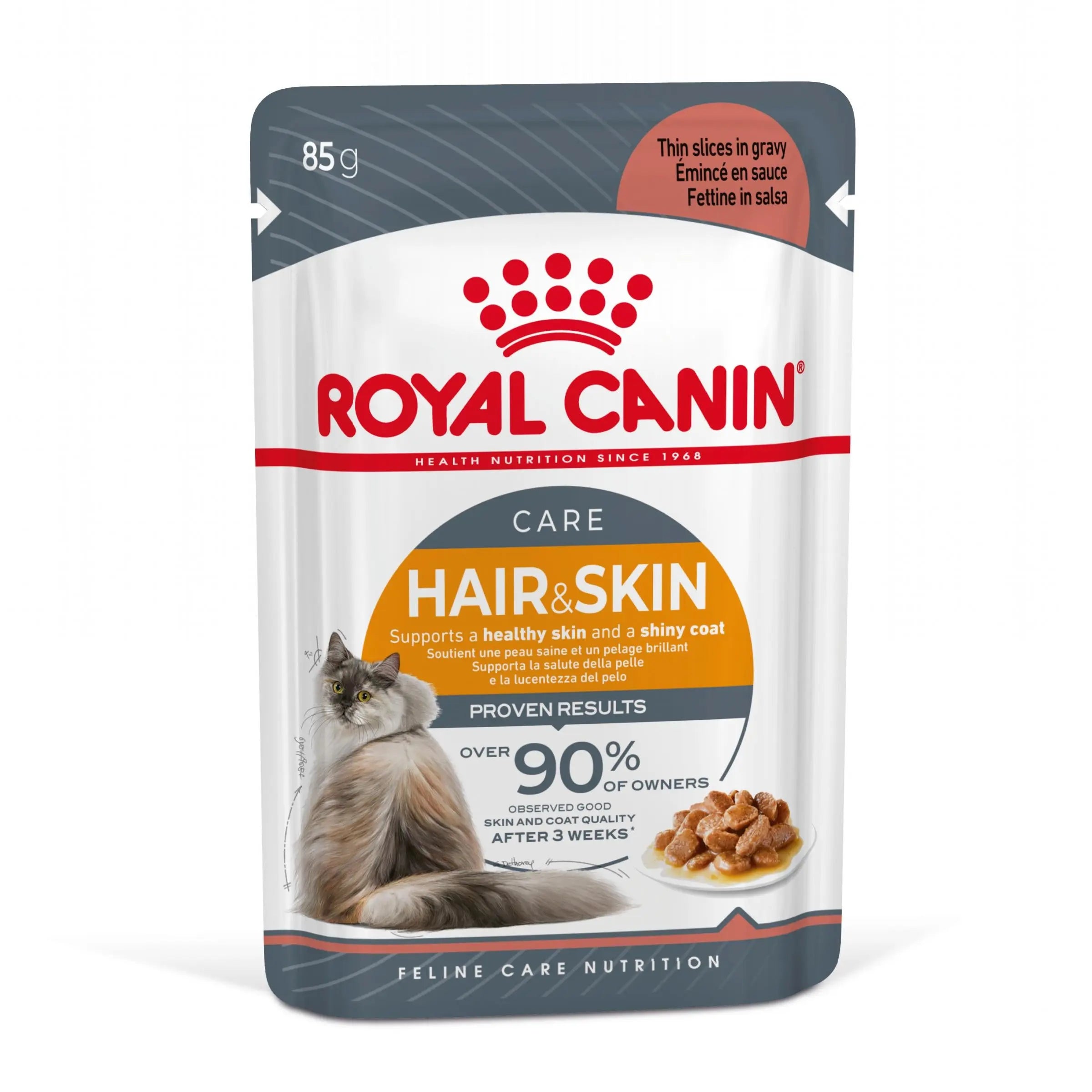 Royal Canin Hair & Skin Care Finas Láminas en Salsa 85 g Húmedo para Gatos ROYAL CANIN Mascotas-Ávila