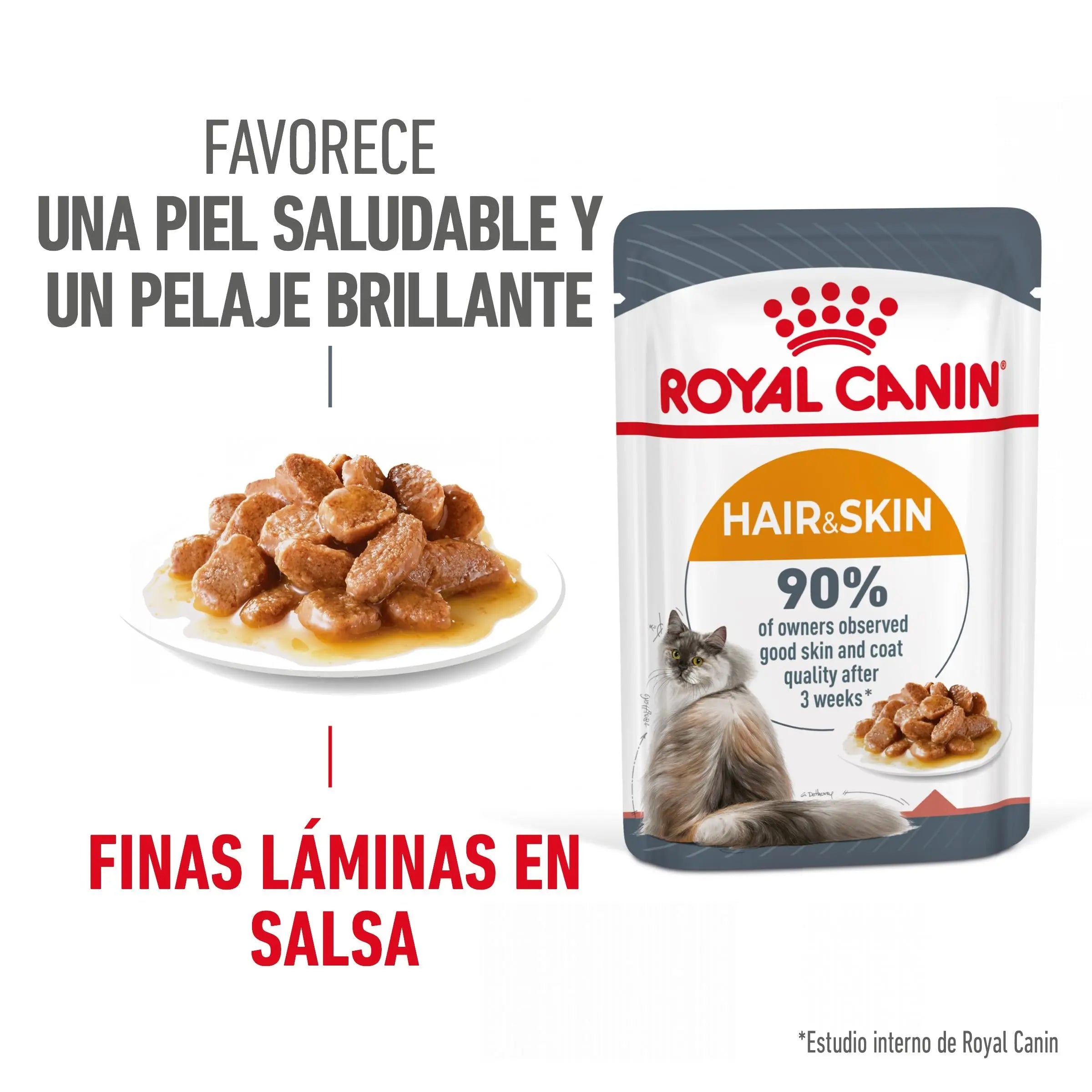 Royal Canin Hair & Skin Care Finas Láminas en Salsa 85 g Húmedo para Gatos ROYAL CANIN Mascotas-Ávila