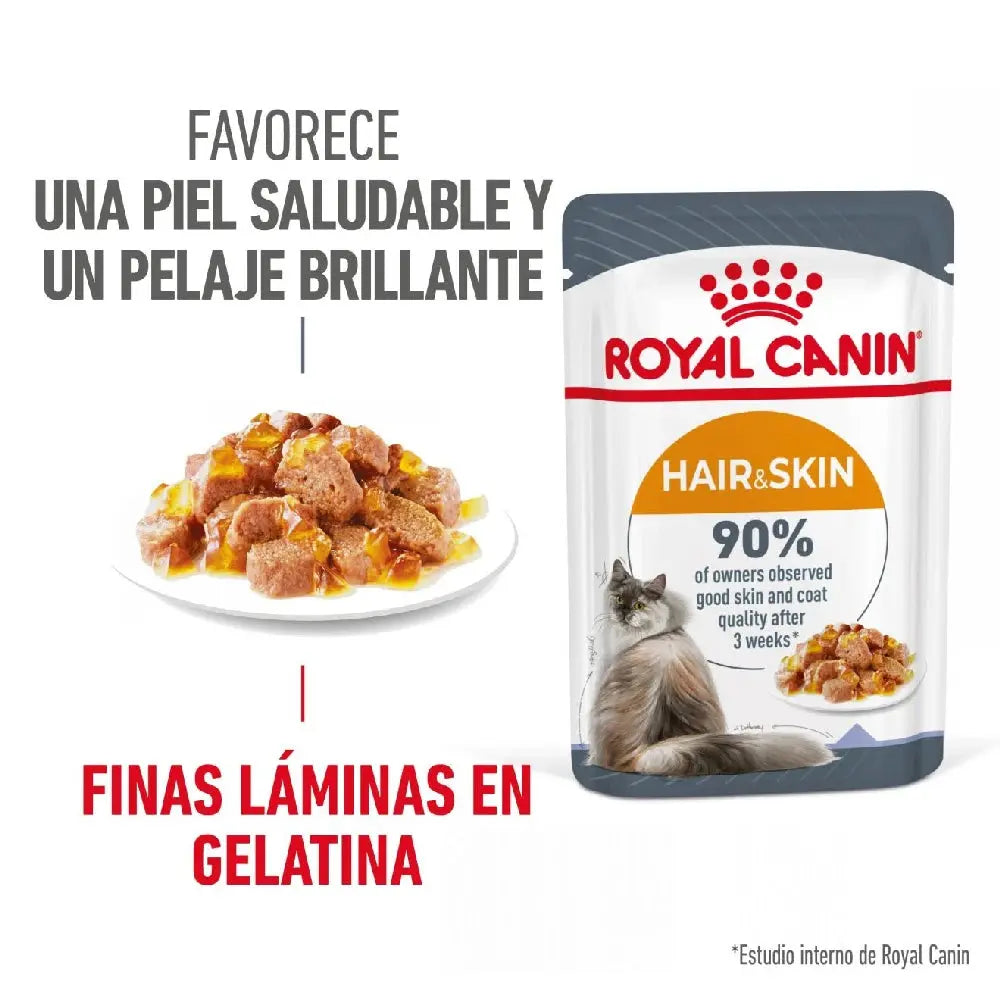 Royal Canin Hair & Skin Finas Láminas en Gelatina 85 g Comida Húmeda para Gatos ROYAL CANIN Mascotas-Ávila