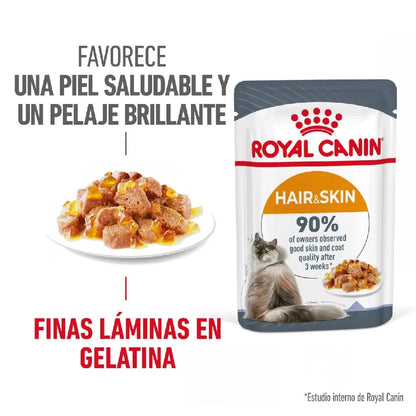 Royal Canin Hair & Skin Finas Láminas en Gelatina 85 g Comida Húmeda para Gatos ROYAL CANIN Mascotas-Ávila