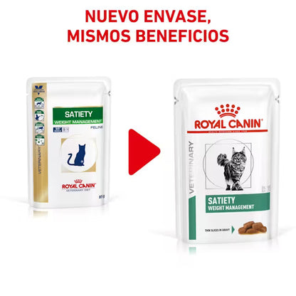 Royal Canin Veterinary Satiety Weight Management Finas Láminas en Salsa 85 g Húmedo para Gatos ROYAL CANIN VETERINARY Mascotas-Ávila