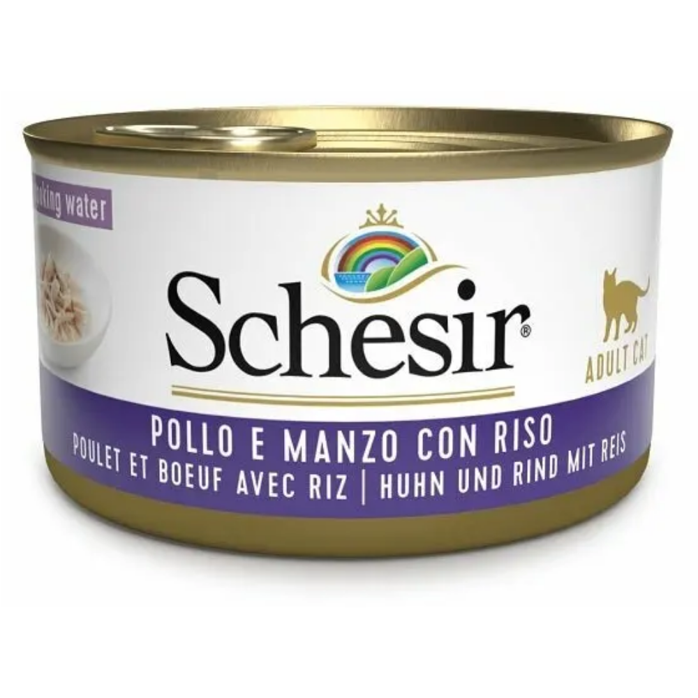 Pollo y Buey con Arroz 85 g Schesir Lata de Gato 85 g SCHESIR Mascotas-Ávila