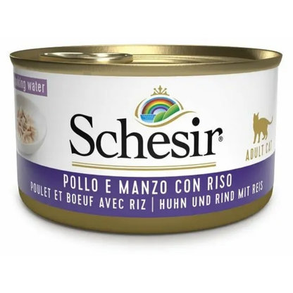Pollo y Buey con Arroz 85 g Schesir Lata de Gato 85 g SCHESIR Mascotas-Ávila