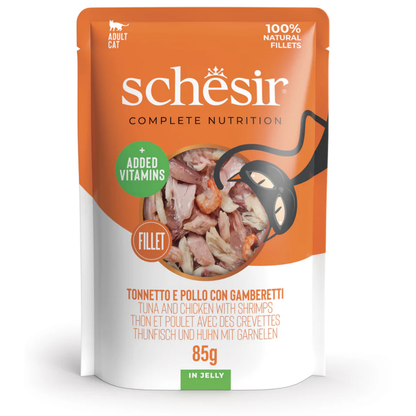 Schesir Sobres Gato 85 g Atún, Pollo y Gambas SCHESIR Mascotas-Ávila