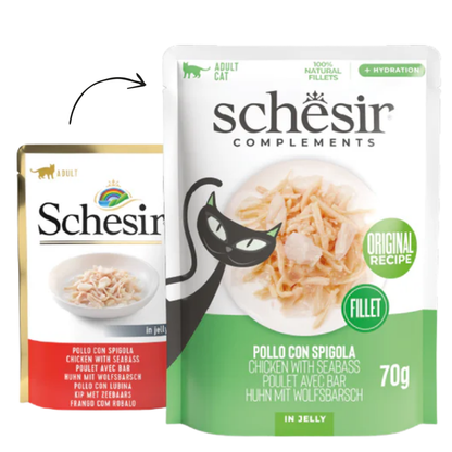 Schesir Sobres Gato 85 g Pollo y Lubina SCHESIR Mascotas-Ávila