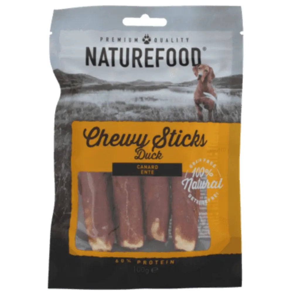 Snack Dog Naturefood Palitos Masticables Pato 100 g NATUREFOOD Mascotas-Ávila