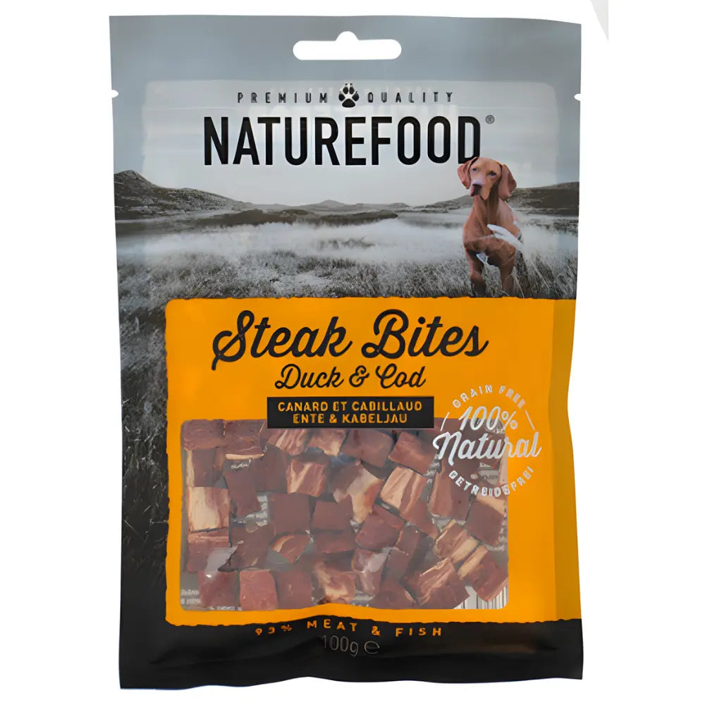 Snack Dog Naturefood Steak Bites Pato 100 g NATUREFOOD Mascotas-Ávila