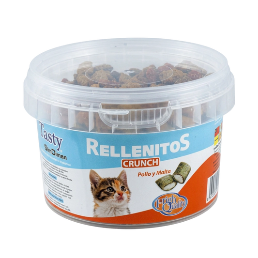 Snack Tasty Gatos Rellenitos Crunch Pollo y Malta 110 g SANDIMAS Mascotas-Ávila