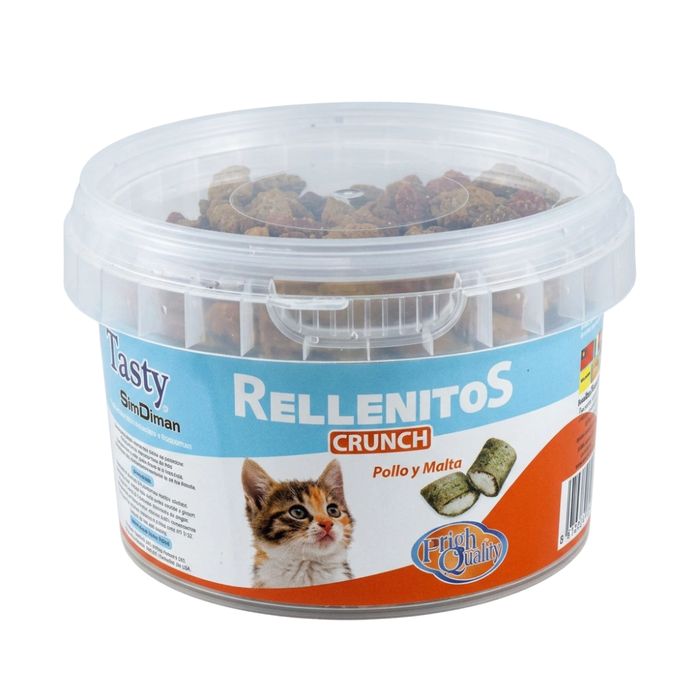 Snack Tasty Gatos Rellenitos Crunch Pollo y Malta 110 g SANDIMAS Mascotas-Ávila