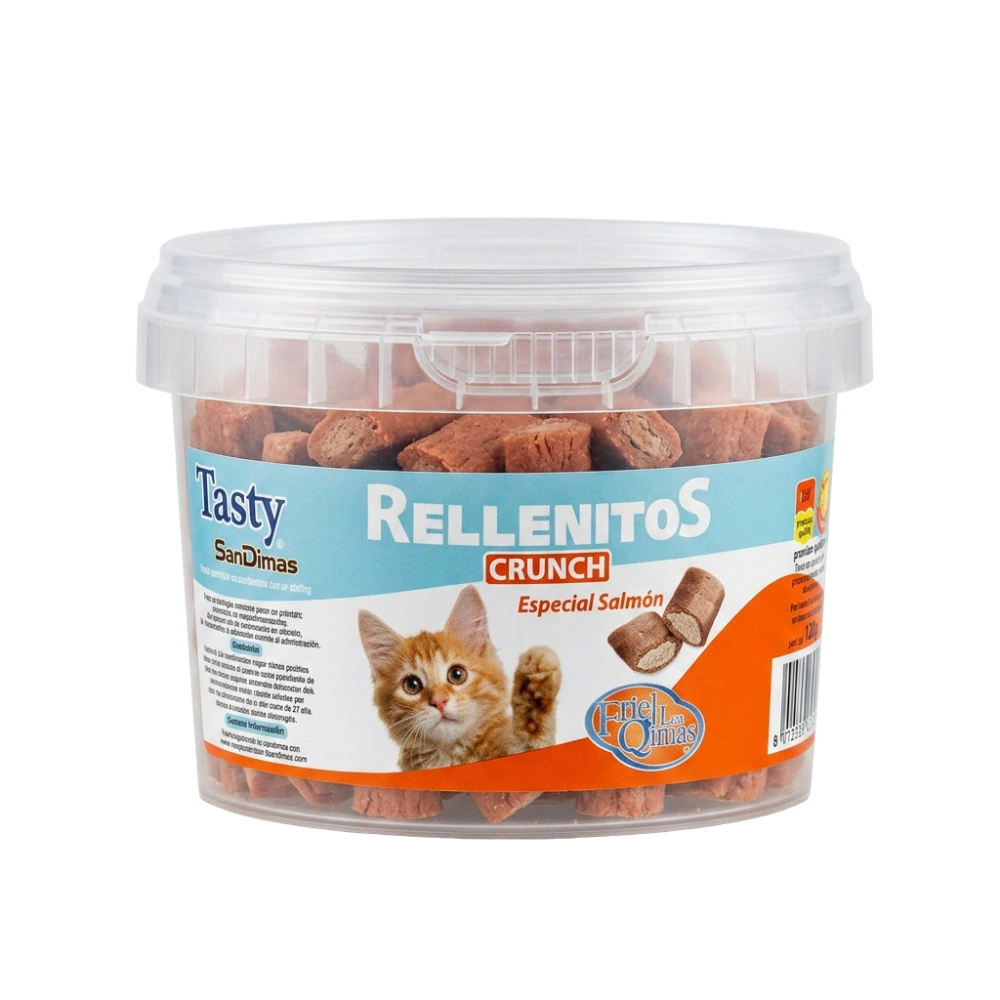 Snack Tasty Gatos Rellenitos Crunch Salmón 110 g SANDIMAS Mascotas-Ávila