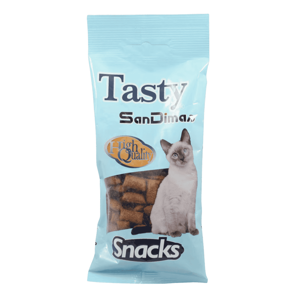 Snack Tasty Gatos Rellenitos Crunch Salmón 50 g SANDIMAS Mascotas-Ávila