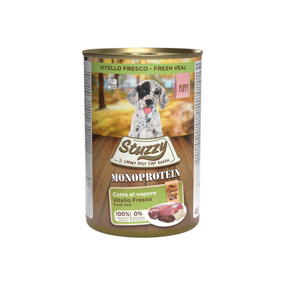 400 g / Buey para cachorros Stuzzy Monoprotein Paté Lata Comida Húmeda Monoprotéica para Perros SCHESIR Mascotas-Ávila