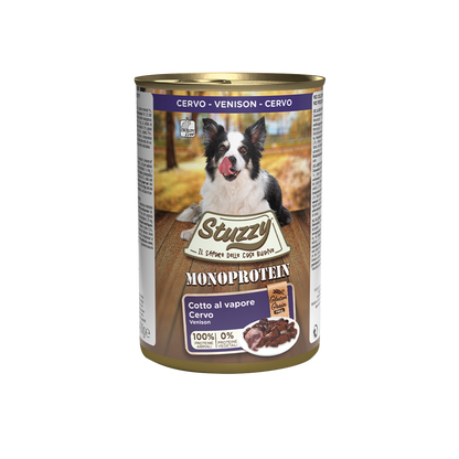 400 g / Ciervo Stuzzy Monoprotein Paté Lata Comida Húmeda Monoprotéica para Perros SCHESIR Mascotas-Ávila