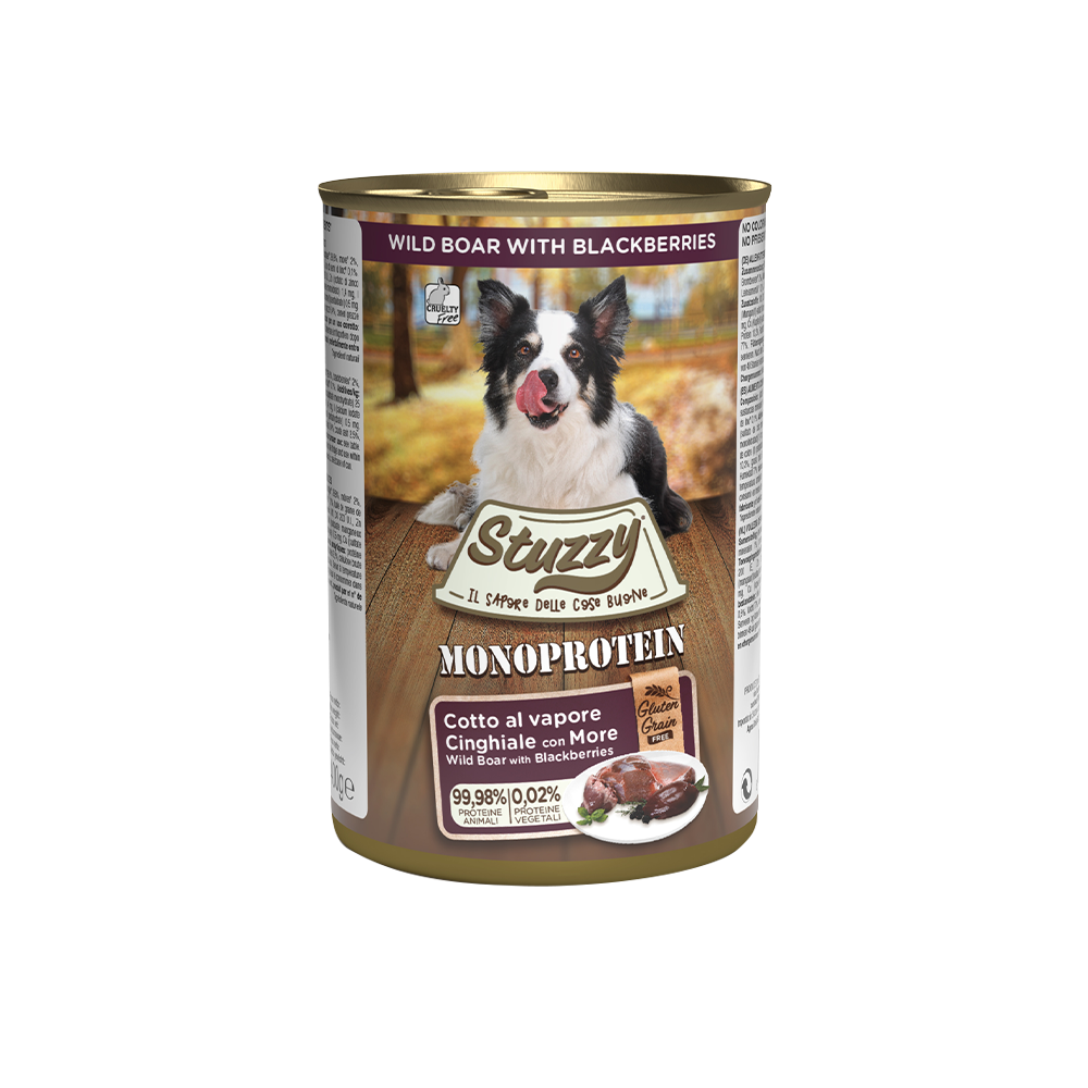 400 g / Jabalí y Mora Stuzzy Monoprotein Paté Lata Comida Húmeda Monoprotéica para Perros SCHESIR Mascotas-Ávila