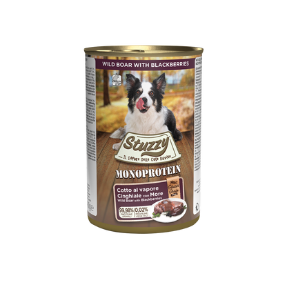 400 g / Jabalí y Mora Stuzzy Monoprotein Paté Lata Comida Húmeda Monoprotéica para Perros SCHESIR Mascotas-Ávila
