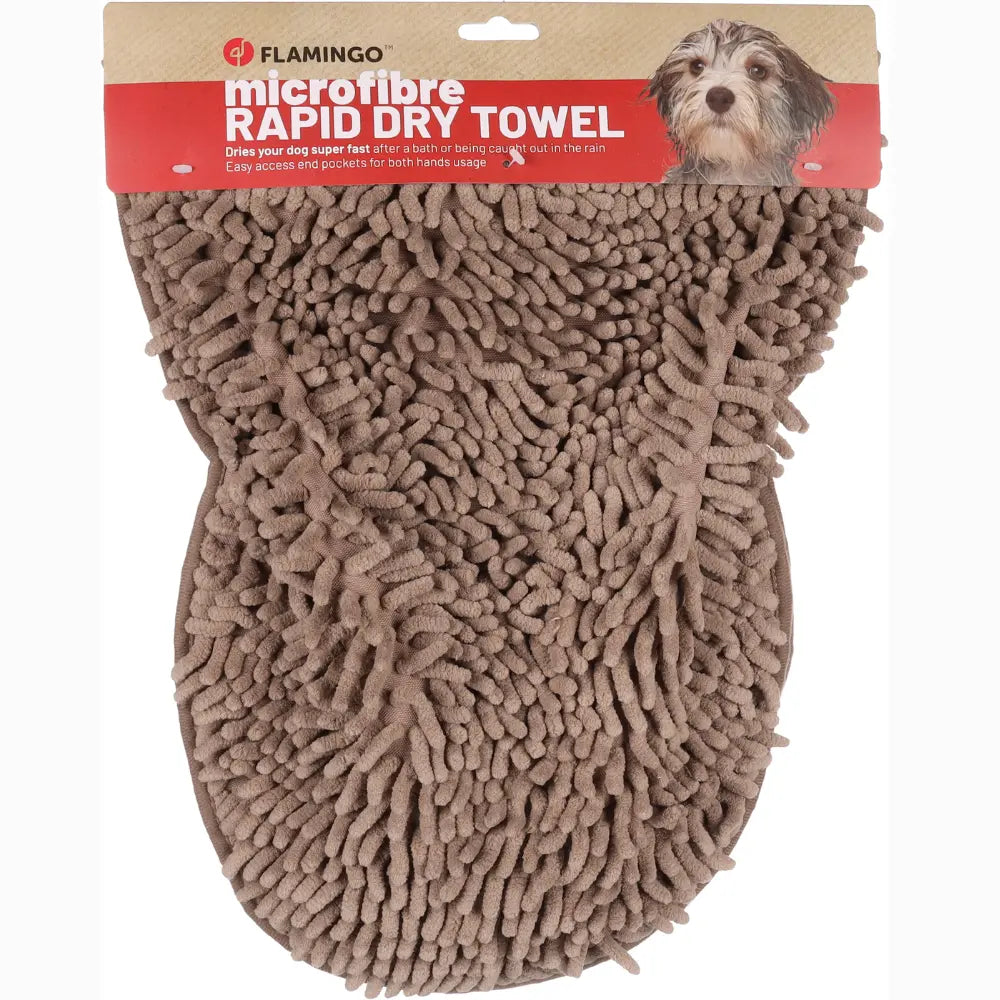 Toalla Absorbente Pakka Taupe 80X30X2,5 cm FLAMINGO Mascotas-Ávila