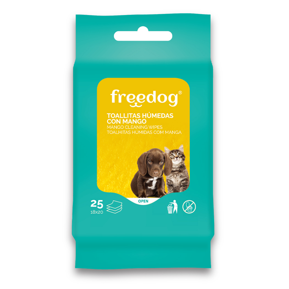 Toallitas Húmedas Mango Pocket 25Udes 18X20 cm FREEDOG Mascotas-Ávila