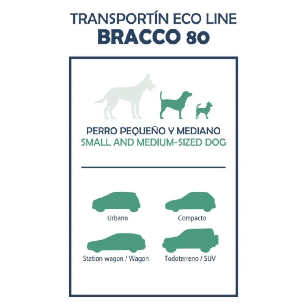Transportín Perro Bracco Coche Eco Line 80 (77X43X51 Cm) NAYECO Mascotas-Ávila