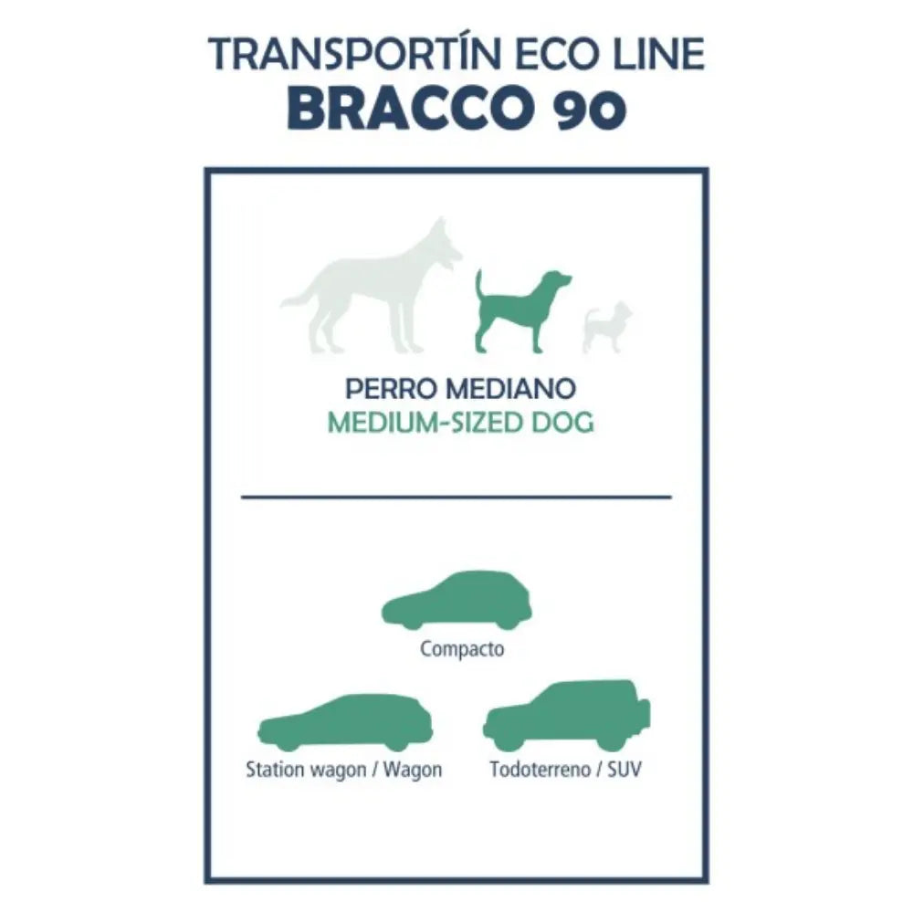 Transportín Perro Bracco Coche Eco Line 90 (88X51X58 Cm) NAYECO Mascotas-Ávila