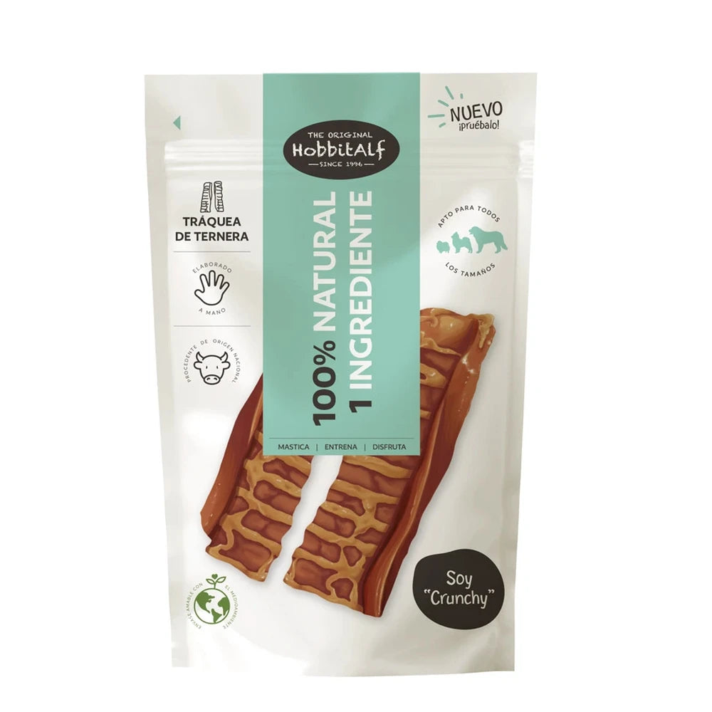 Tráquea de Ternera 100 g - Snack Natural para Perros Hobbit Alf HOBBITALF Mascotas-Ávila