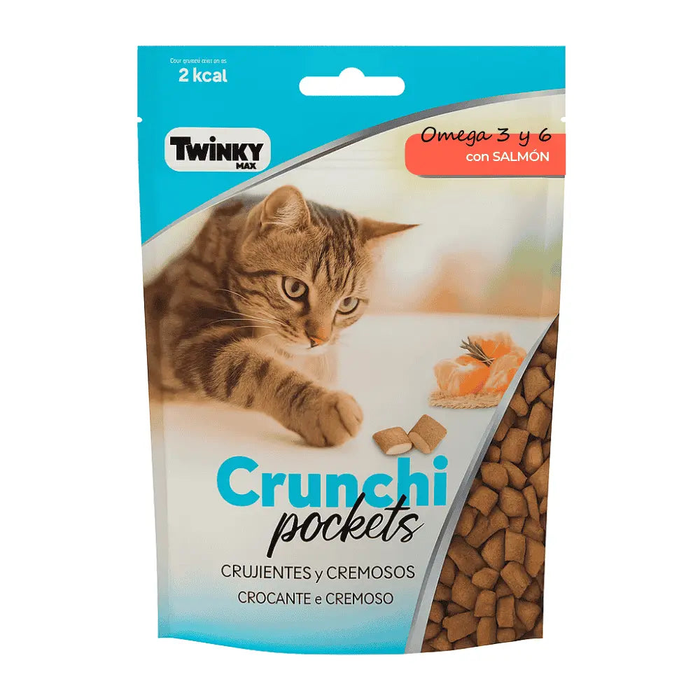 Twinky Snack Crunchi Pockets Salmón 60 g para Gatos Adultos TWINKY Mascotas-Ávila