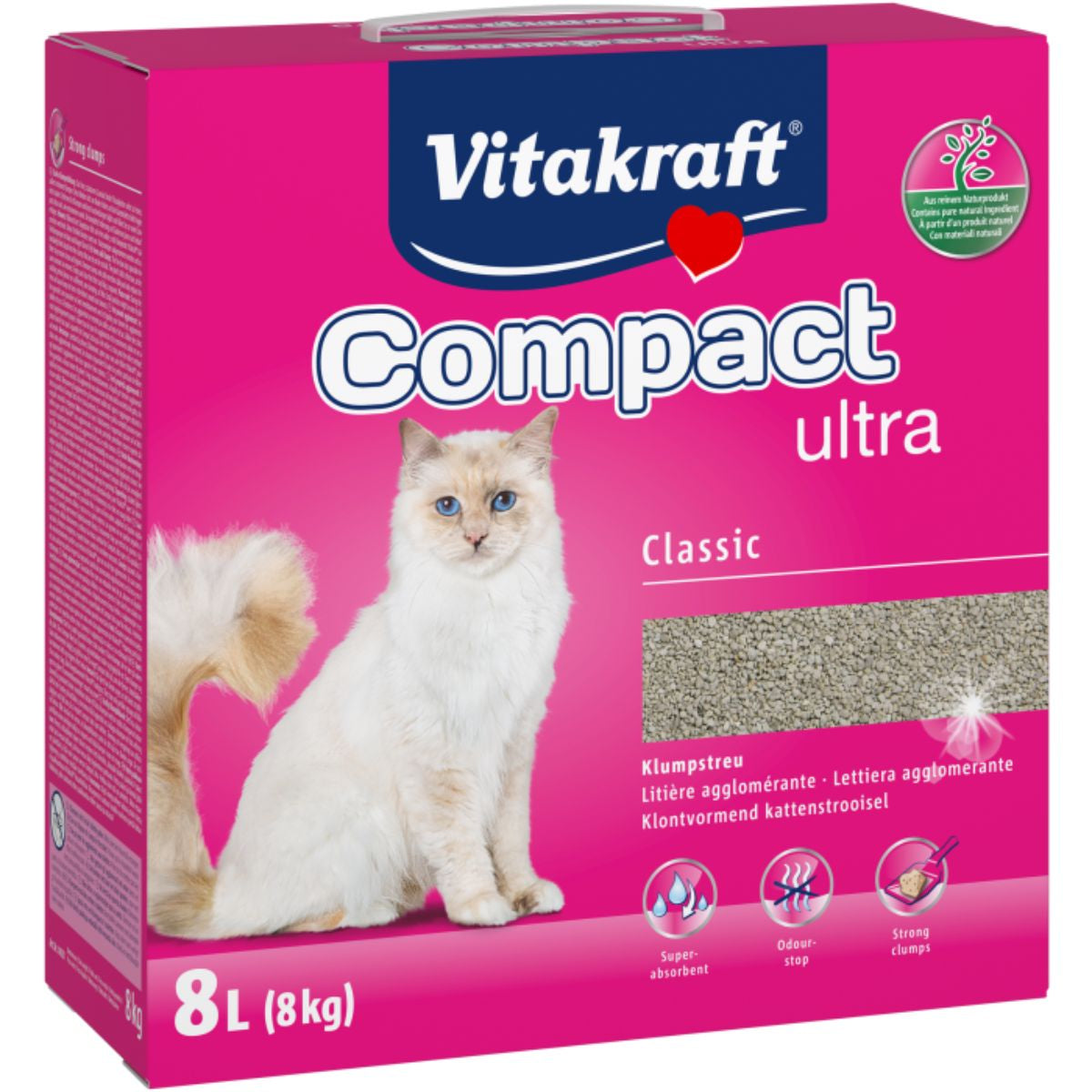 Vitakraft Arena Gato Aglomerante Compact Ultra 8 kg VITAKRAFT Mascotas-Ávila