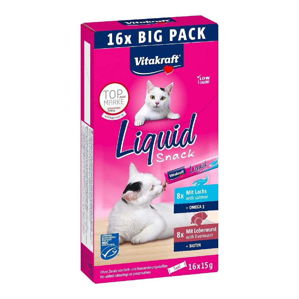 Vitakraft Liquid Snack para Gatos Multipack 16x15 g VITAKRAFT Mascotas-Ávila