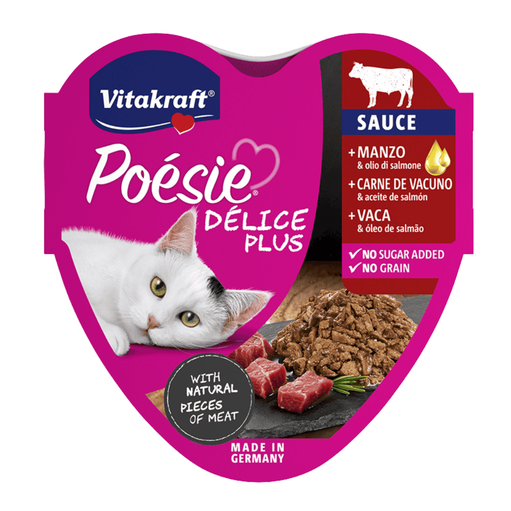 Ternera Vitakraft Poesie Delice Plus con aceite de salmón 85 g VITAKRAFT Mascotas-Ávila