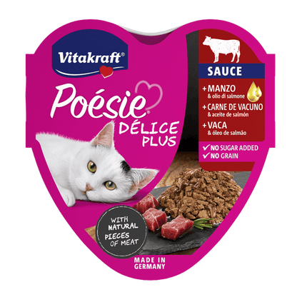 Ternera Vitakraft Poesie Delice Plus con aceite de salmón 85 g VITAKRAFT Mascotas-Ávila