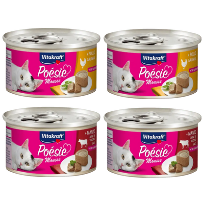 Pollo y Ternera Vitakraft Poesie Mousse Pack 4x85 g Comida Húmeda para Gatos VITAKRAFT Mascotas-Ávila