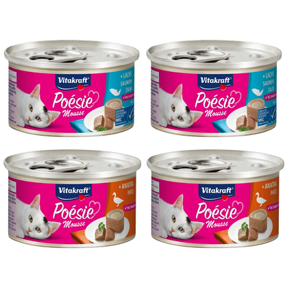 Salmón y Pato Vitakraft Poesie Mousse Pack 4x85 g Comida Húmeda para Gatos VITAKRAFT Mascotas-Ávila