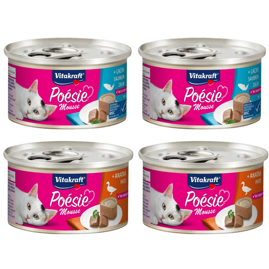 Salmón y Pato Vitakraft Poesie Mousse Pack 4x85 g Comida Húmeda para Gatos VITAKRAFT Mascotas-Ávila