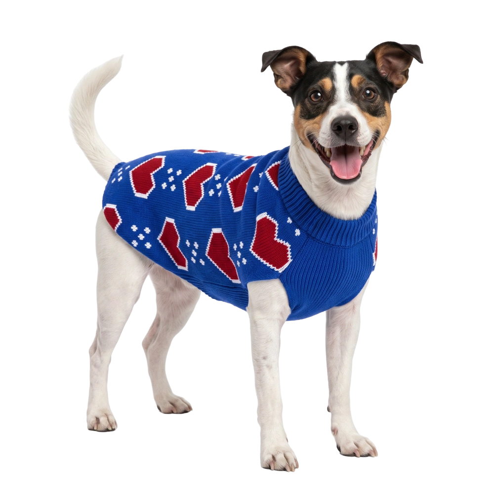 Welova Jersey de Punto Corazones para Perros WELOVA Mascotas-Ávila