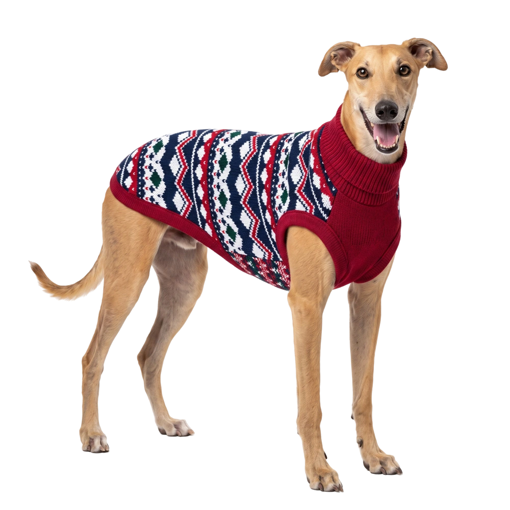 Welova Jersey de Punto Geométrico Azul para Perros WELOVA Mascotas-Ávila
