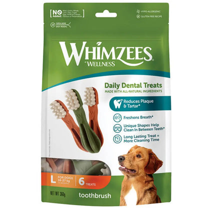 L Whimzees Cepillo Mix Bolsa 360 g WHIMZEES Mascotas-Ávila