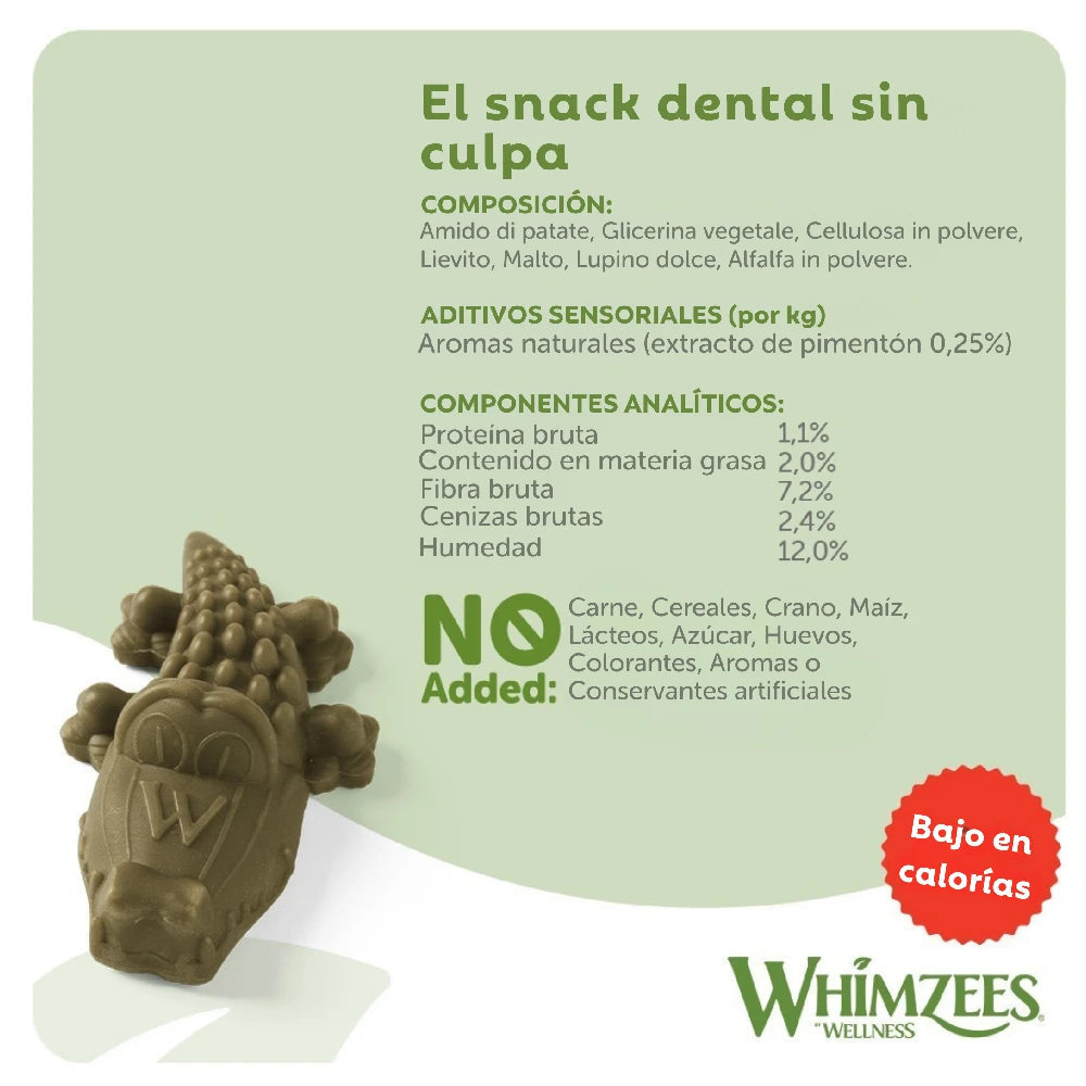 Whimzees Cocodrilo Mix Bolsa 360 g Snack Dental para Perros WHIMZEES Mascotas-Ávila