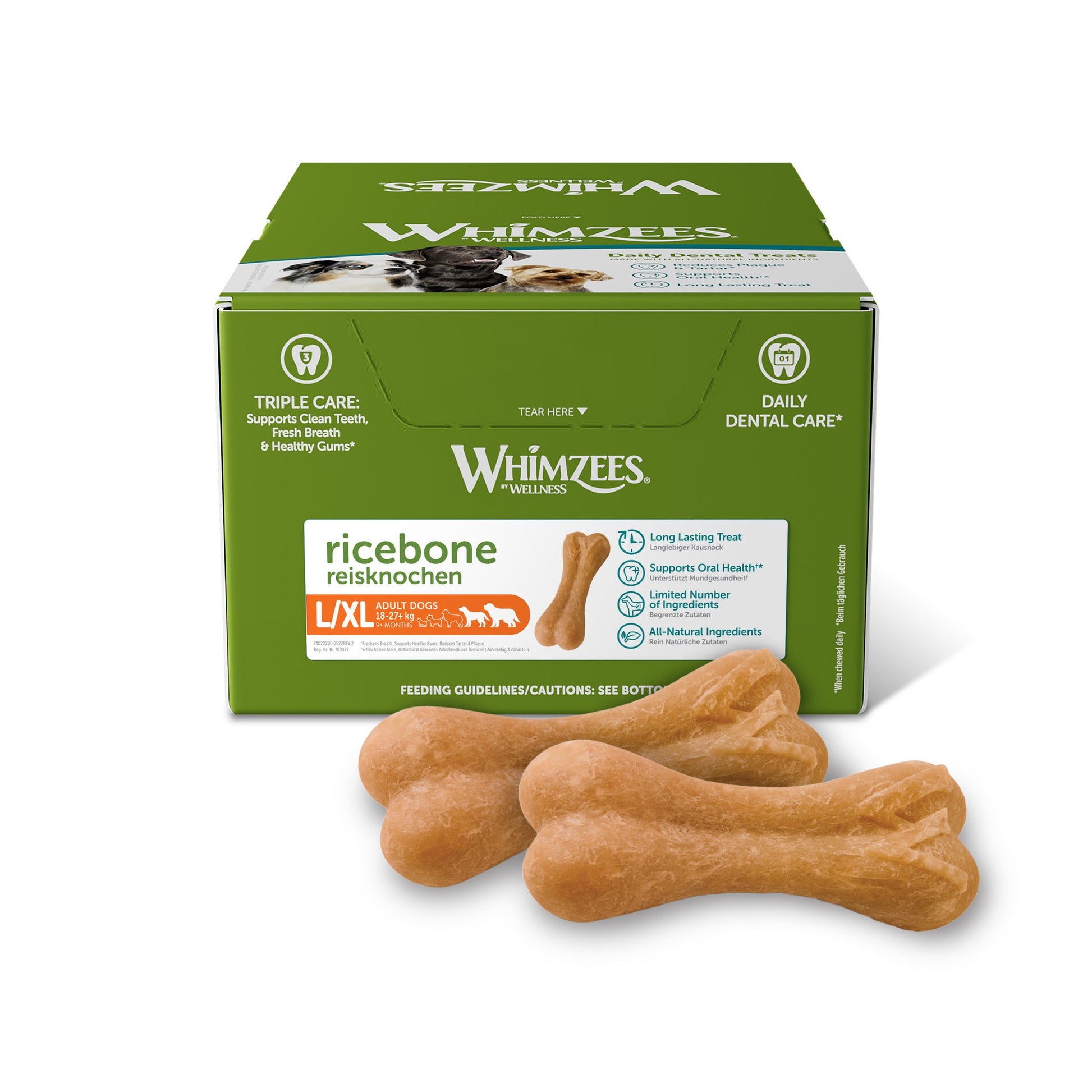 Whimzees Hueso con Arroz Snack para Perros WHIMZEES Mascotas-Ávila