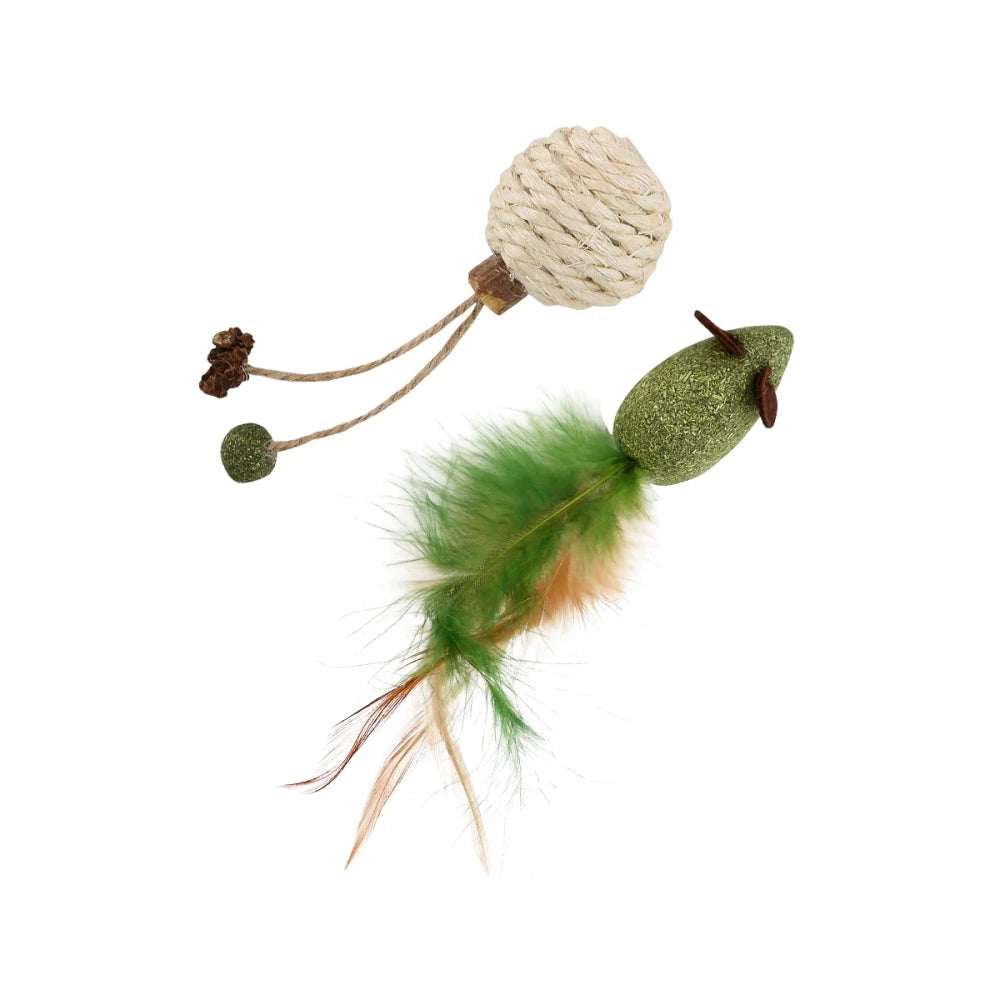 Wouapy Duo Ratón y Pelota de Sisal Juguete con Catnip para Gatos WOUAPY Mascotas-Ávila