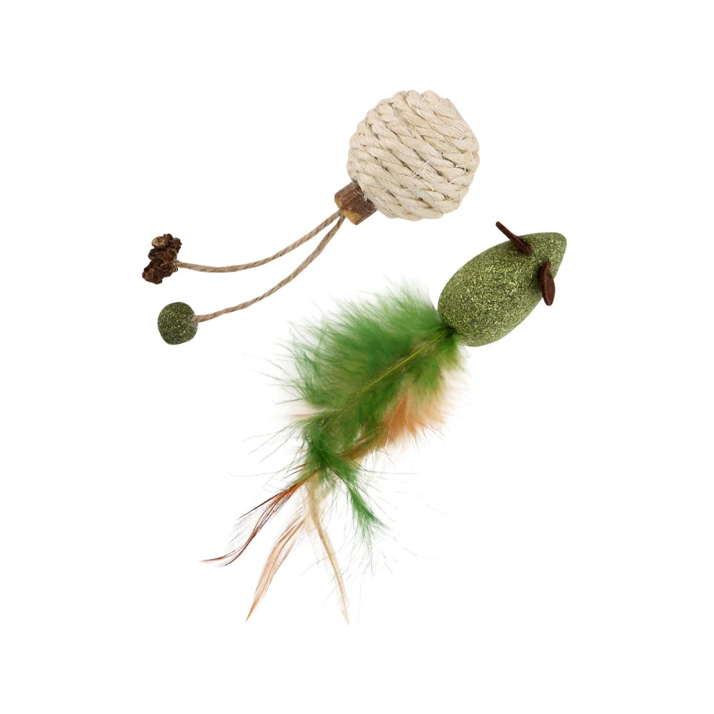 Wouapy Duo Ratón y Pelota de Sisal Juguete con Catnip para Gatos WOUAPY Mascotas-Ávila