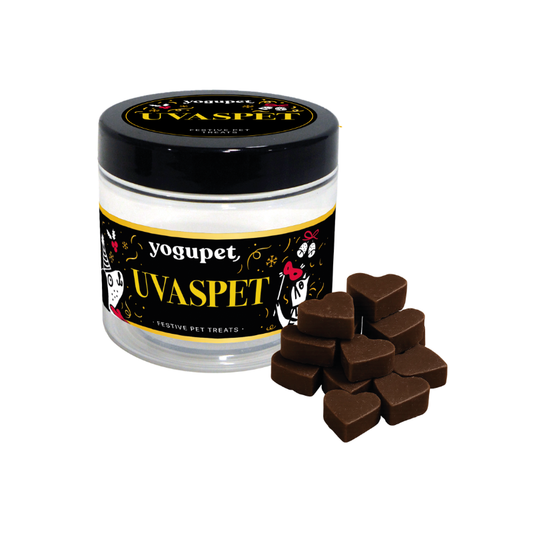 Yogupet Navidad Uvaspet Snack Semihúmedo con Salmón y Kéfir para Perros y Gatos 100 g Alternativa Uvas Año Nuevo YOGUPET Mascotas-Ávila