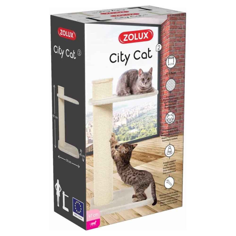 2 gatos / Beige Zolux Árbol Rascador City Cat 2 y 3 Poste para Gatos ZOLUX Mascotas-Ávila