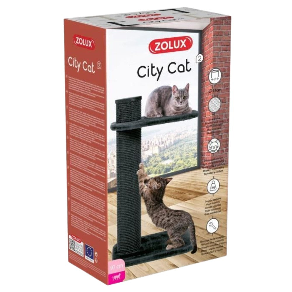 2 gatos / Gris Zolux Árbol Rascador City Cat 2 y 3 Poste para Gatos ZOLUX Mascotas-Ávila